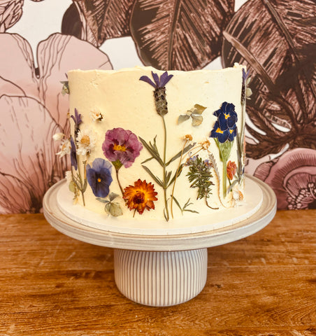 Pressed Flowers Cake