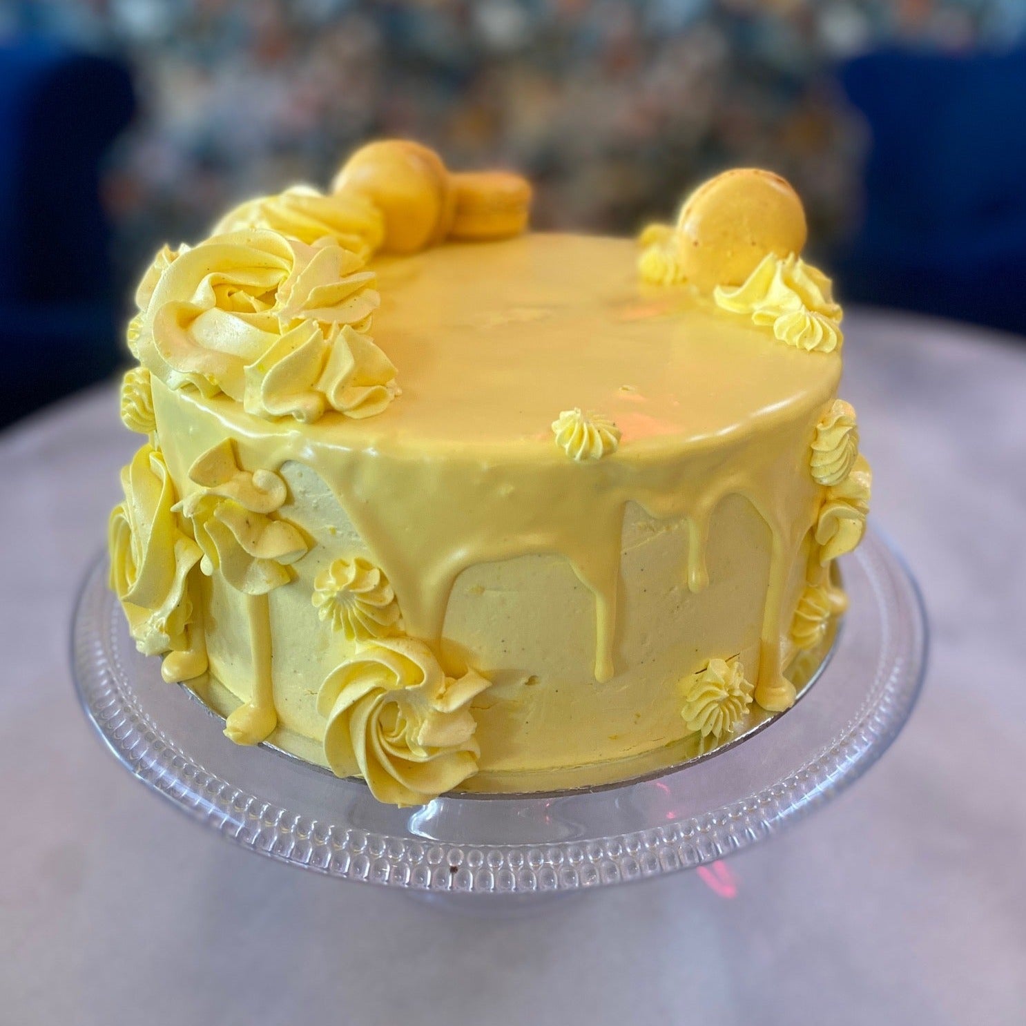 Yellow 2 layer cake from Sweet Creations in Blenheim, NZ